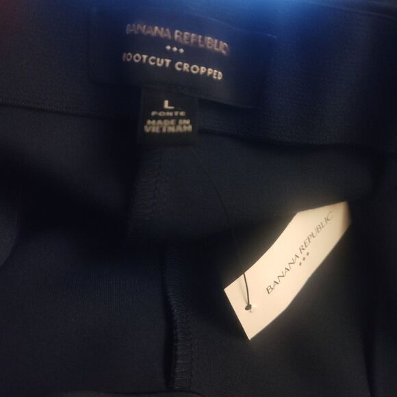 Banana Republic Navy Blue High Rise Ponte Kick Cropped Bootcut Pants Large NWT - Picture 10 of 11